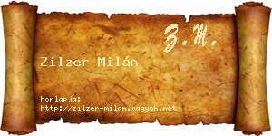 Zilzer Milán névjegykártya